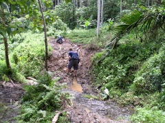 deep mud and slope